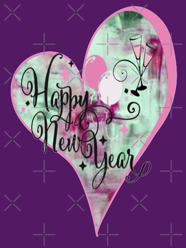 Happy New Year Abstract Design with Champaign and Glasses, 4,Howdy New Year,New Years Celebration, New Years Eve Countdown by Adri Barnard