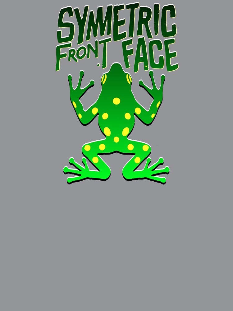 Vibrant Symmetrical Frog Cartoon Art – Funny Green Amphibian by VikArtStudio