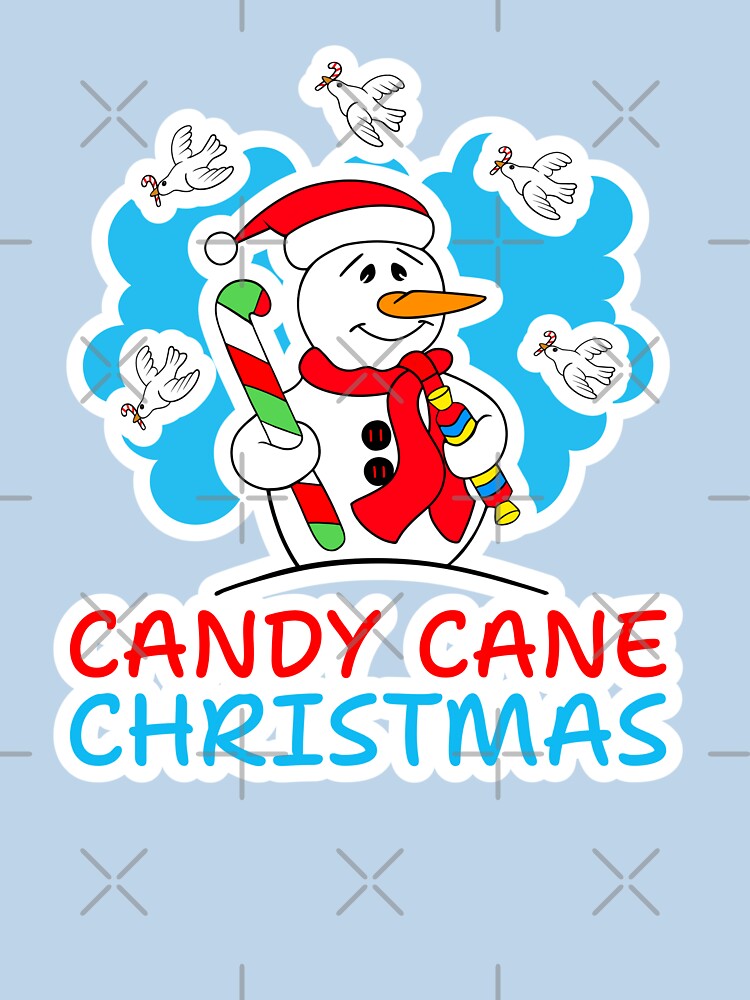 Candy Cane Christmas Snowman by Sartoris Art