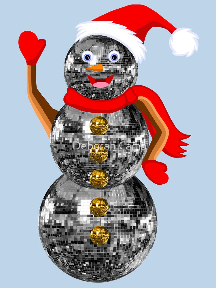 Disco Ball Christmas Snowman by Deborah Camp