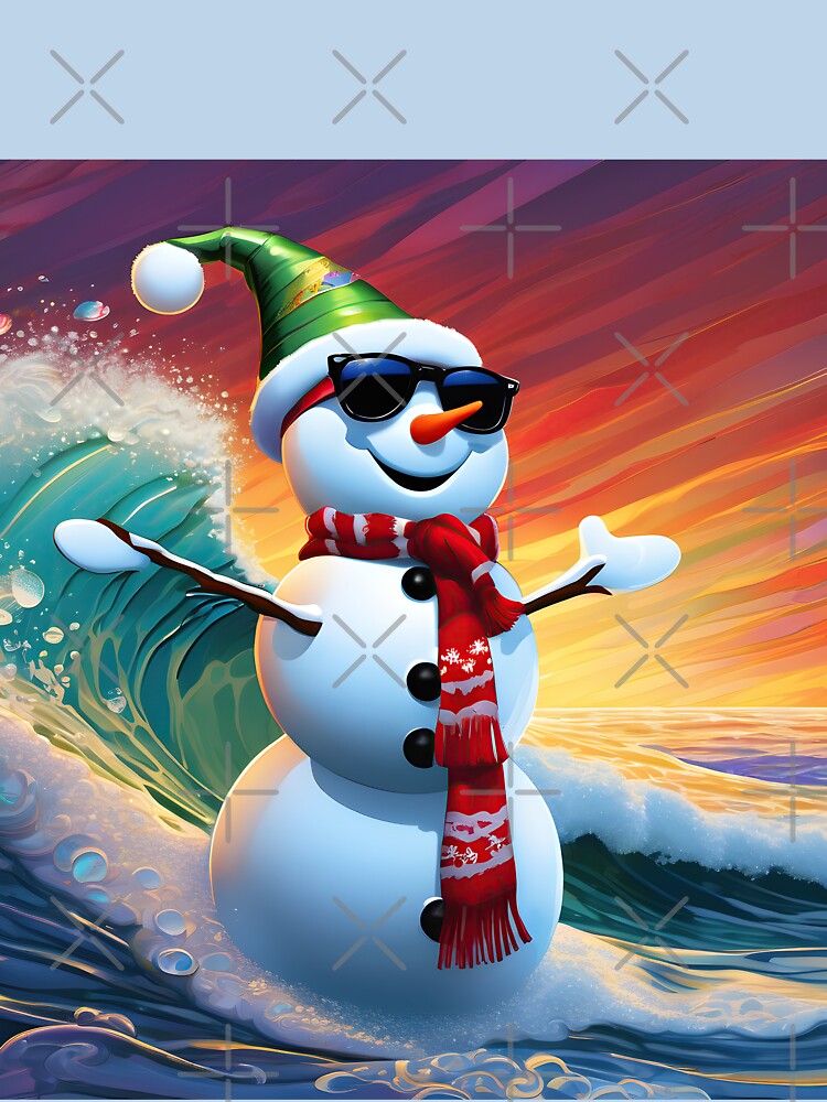 Snowman Surfer #6 On Vacation -   Shaka Snowman Style by Artekinium