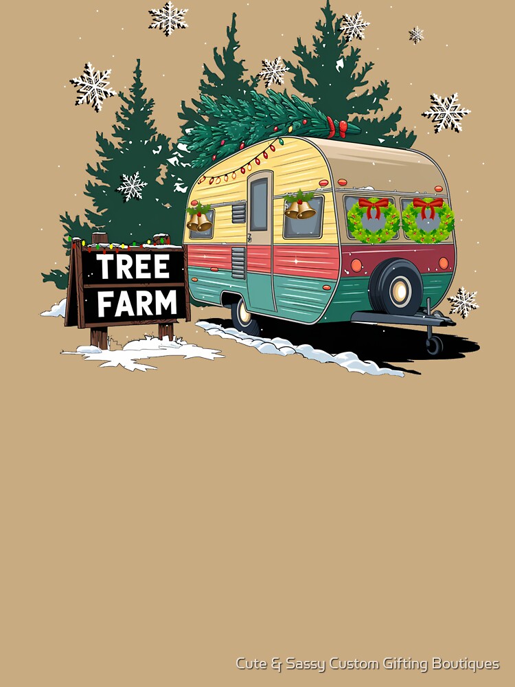 Christmas Tree Farm Retro Camper by Cute & Sassy Custom Gifting Boutiques