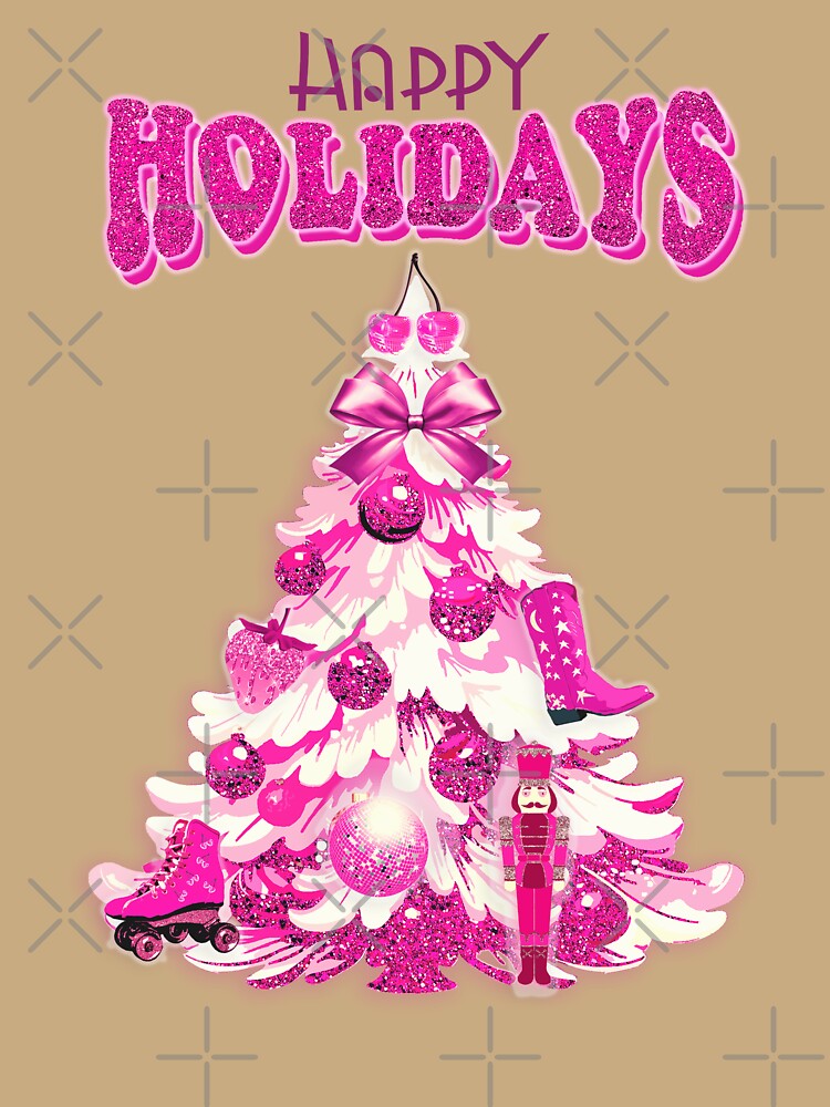 Cute Pink Bow Coquette Girly Preppy Christmas Tree by tanjica