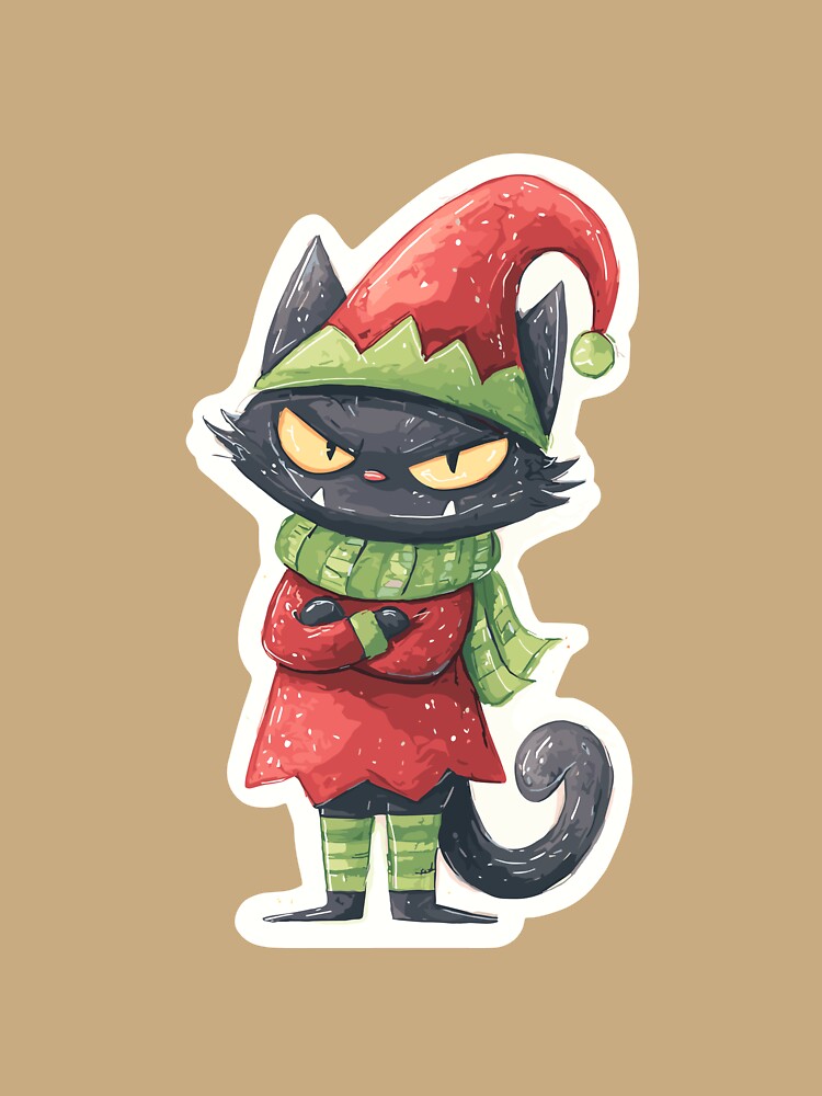 Vintage Christmas Yule Cat by bapupa