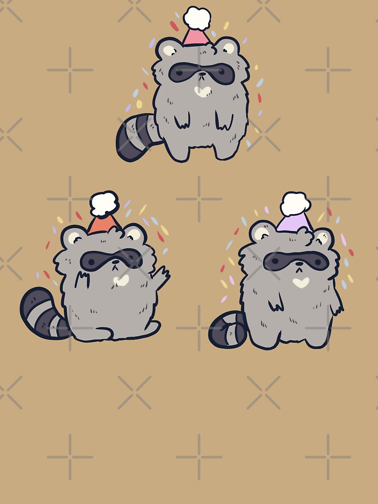 Birthday Raccoon illustration pack by Mayarart
