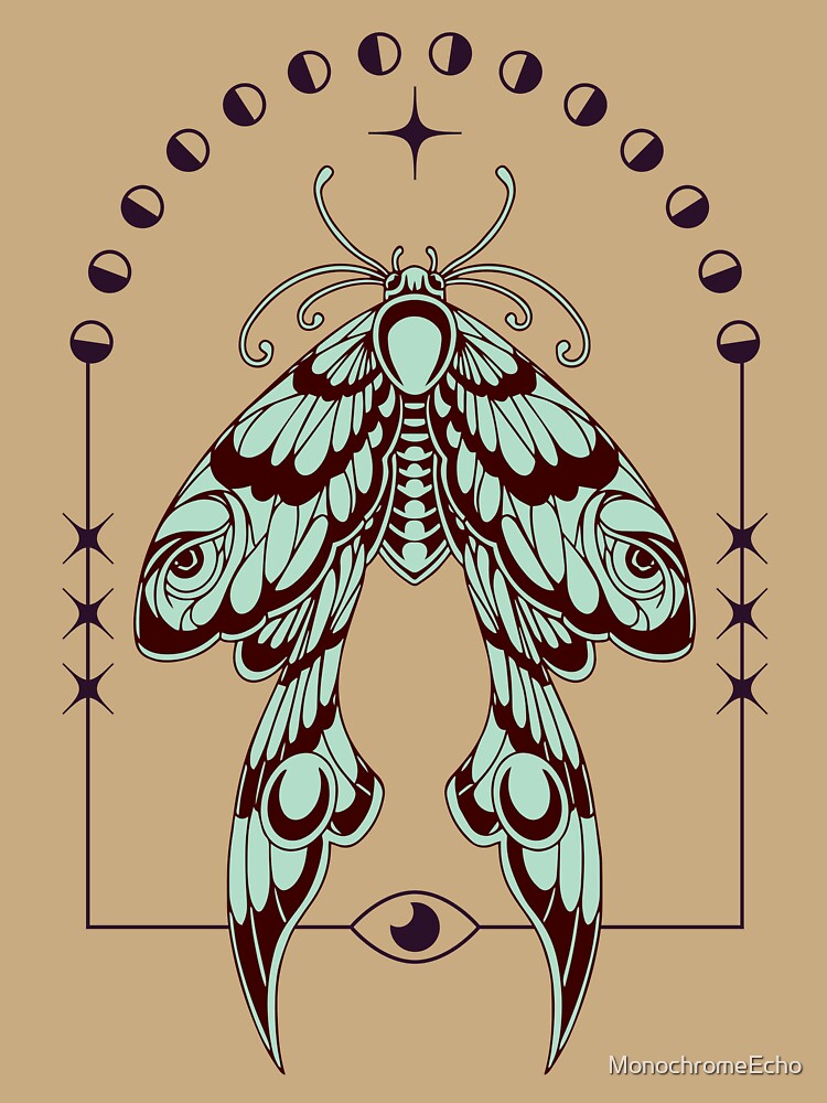 Mystic retro moth by MonochromeEcho