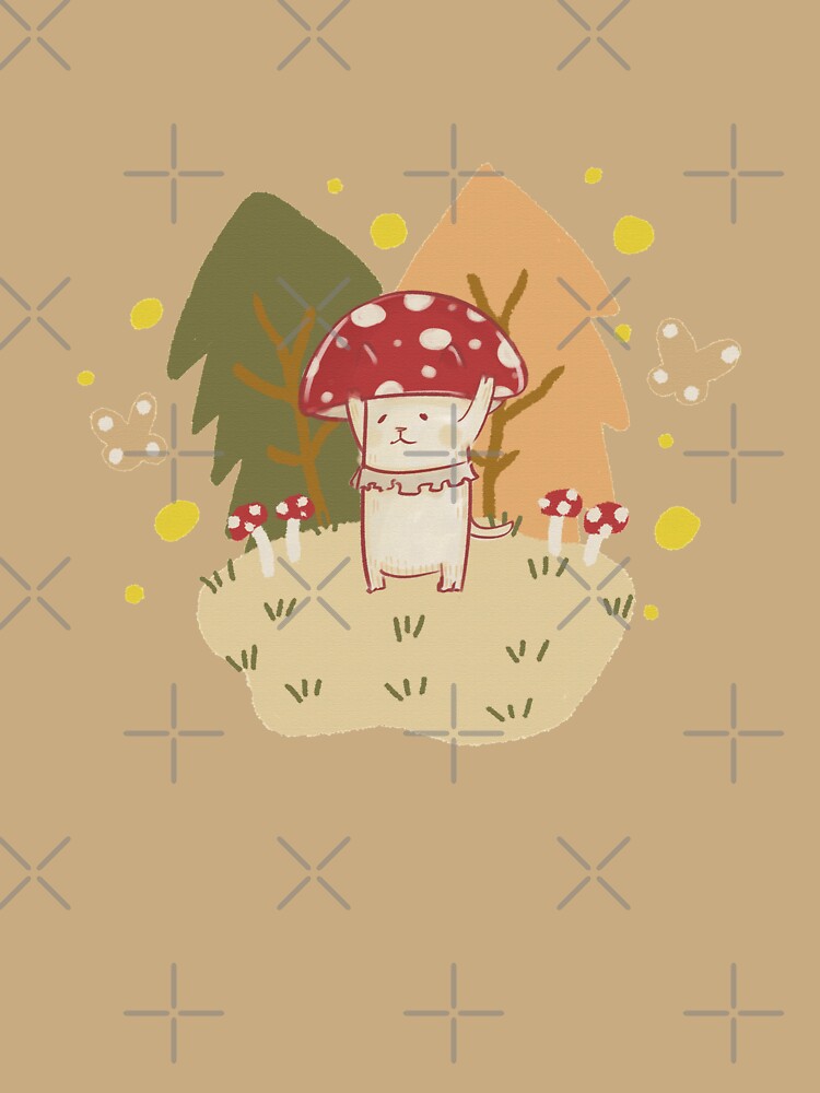 Mushroom cat in the fairy forest by Sweets-trolley