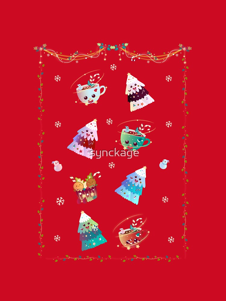 Kawaii Cute Christmas Pattern Vertical Ver by synckage