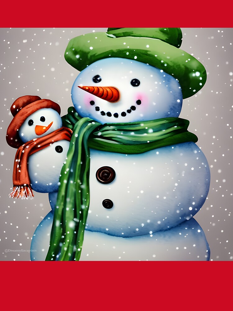 Cute Snowman holding a Baby Snowman under the Snow by DreamyEscapism
