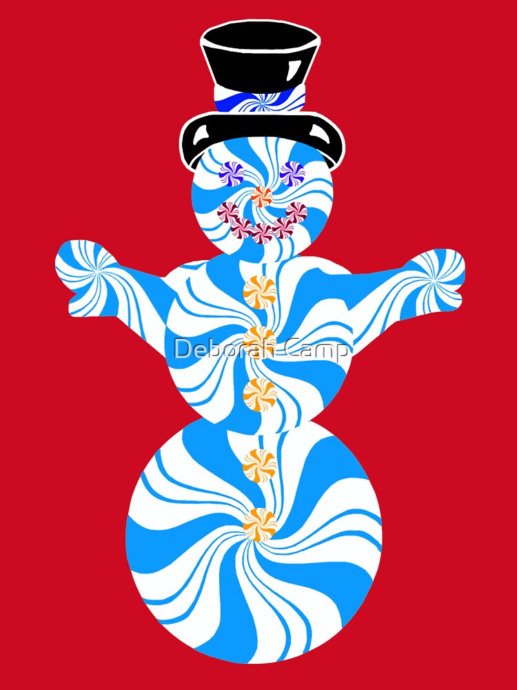 Blue Peppermint Holiday Snowman by Deborah Camp