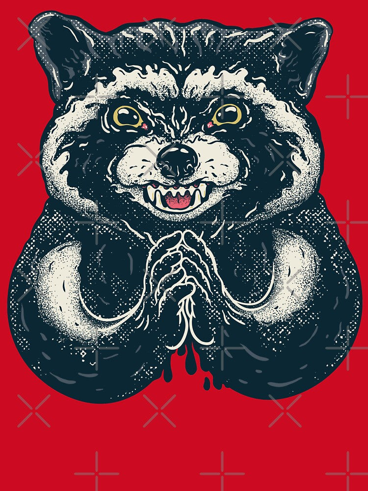 Evil Raccoon - Funny evil face Racc plan ironic meme pope mad destroy the world | Pet Mat Bandana Racc by Any Color Designs