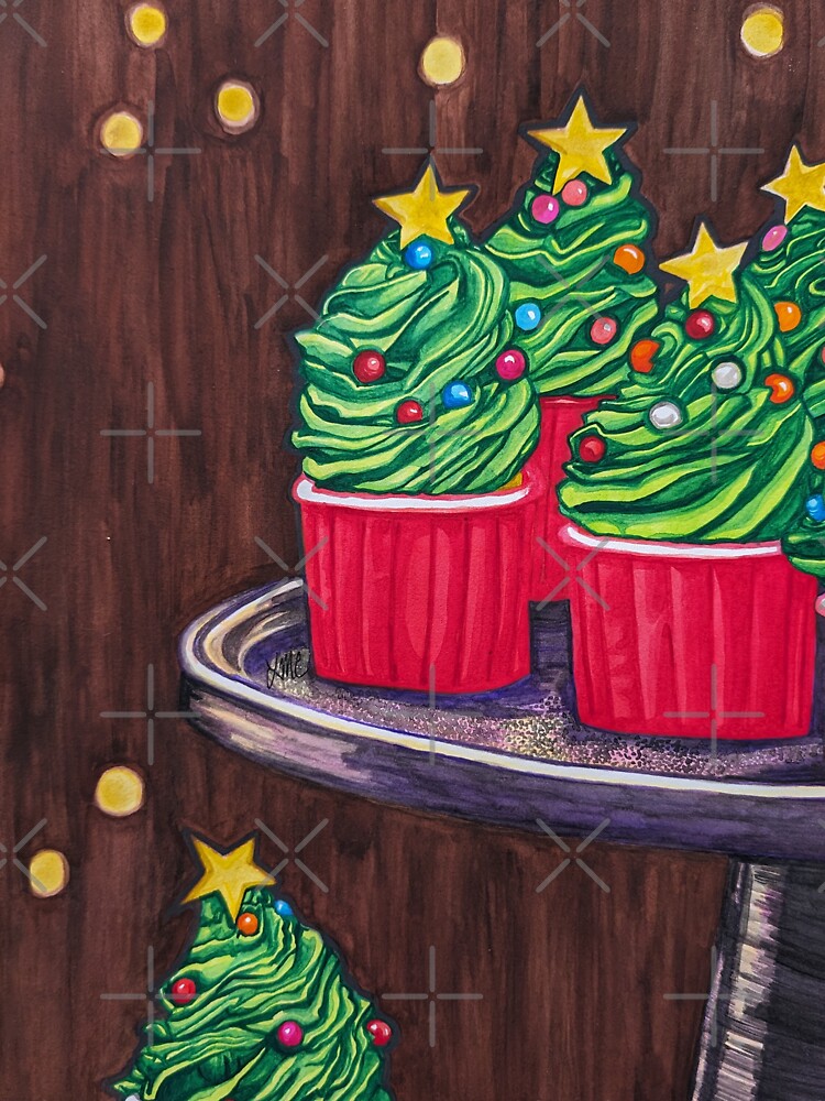 Christmas Tree Cupcakes by lmcarruth
