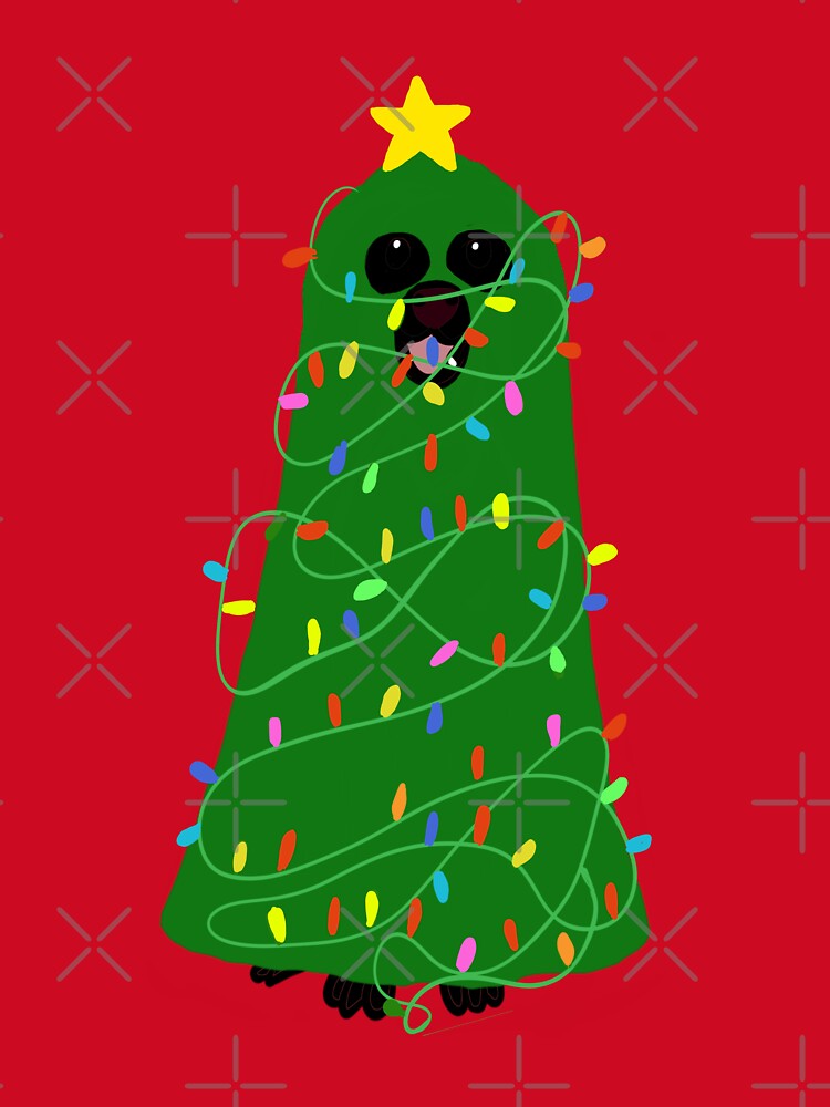 Christmas doggy disguise as Christmas tree by Mermaidssparkle