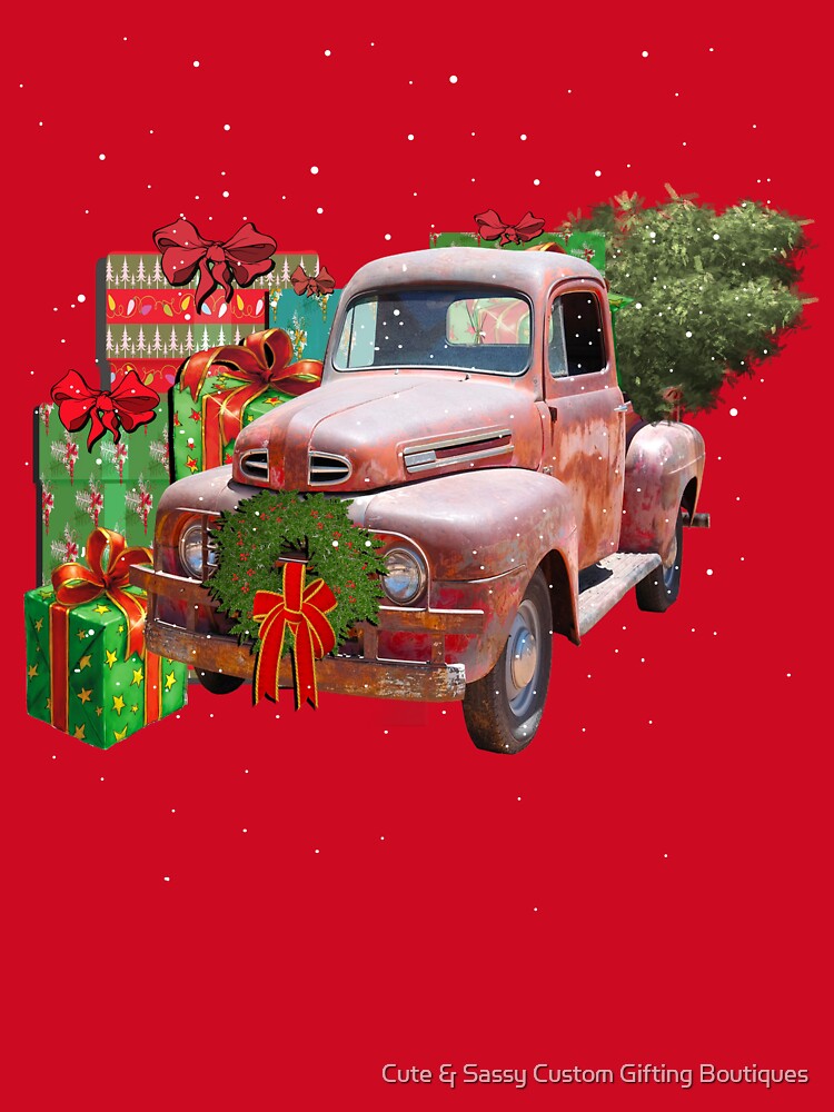 Christmas Old Truck VIntage Design Xmas by Cute & Sassy Custom Gifting Boutiques