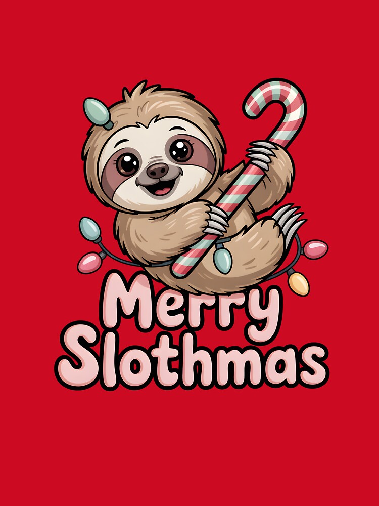 Merry Slothmas Funny Sloth Christmas Design | Cute Holiday Animal Art f by Kayshies8120