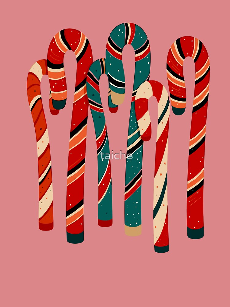 Vibrant Mid-Century Modern Christmas Candy Cane Design by taiche