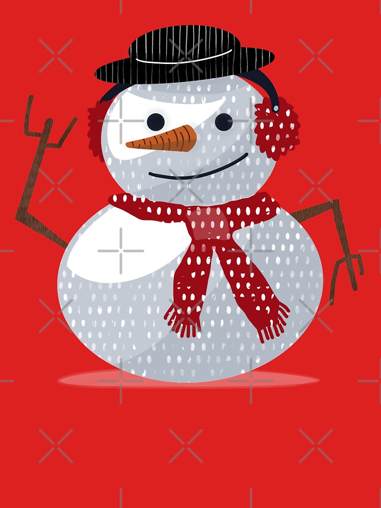 Cute cartoon Christmas snowman graphic. by LaBellCreative