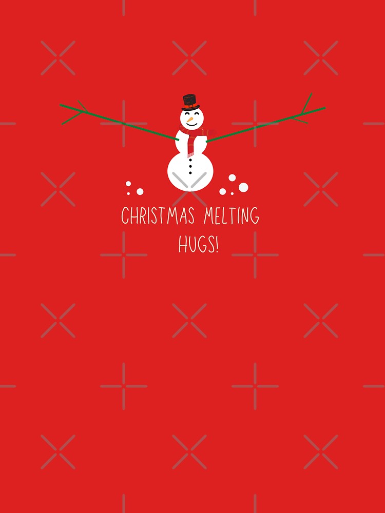 Cute Snowman Christmas Melting Hugs Design by DesignsVault