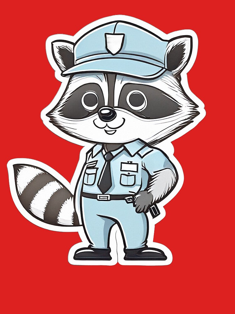 Security Guard Raccoon – Cute Cartoon Night Guard by ChernivtsiSkoda