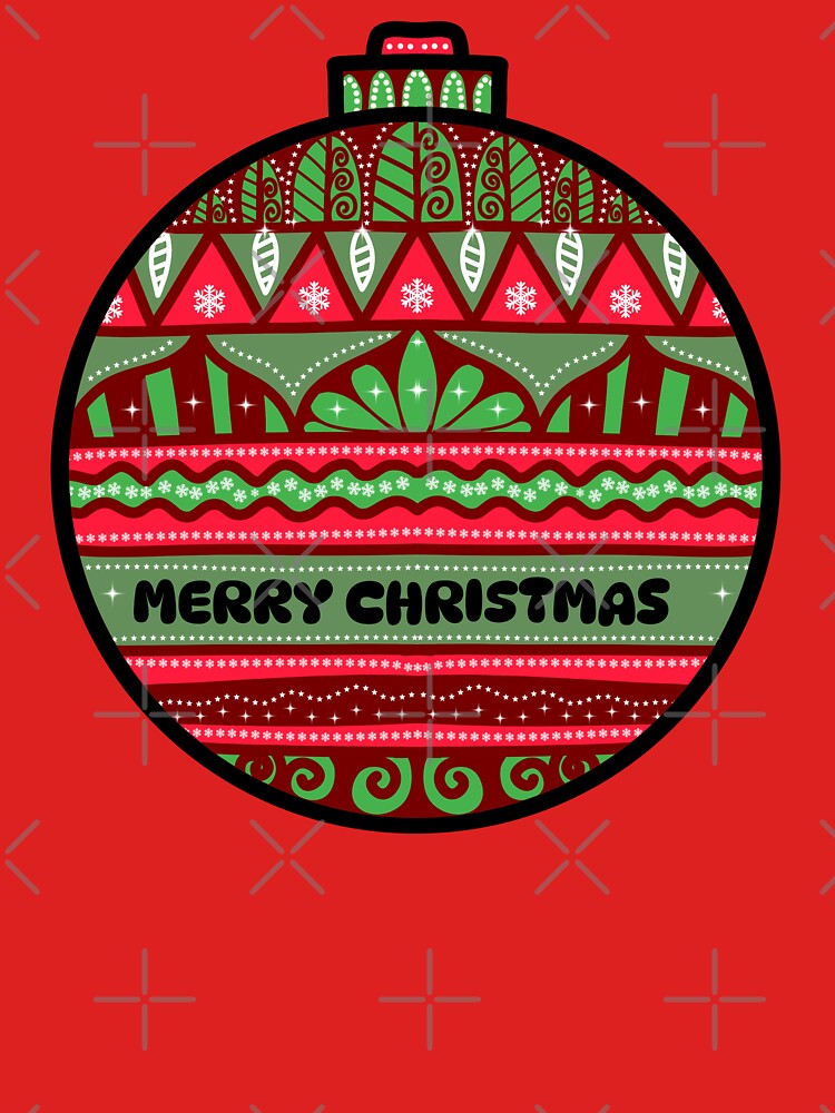 Handmade Christmas mandala red green floral holiday greetings ornament by DivineMandala