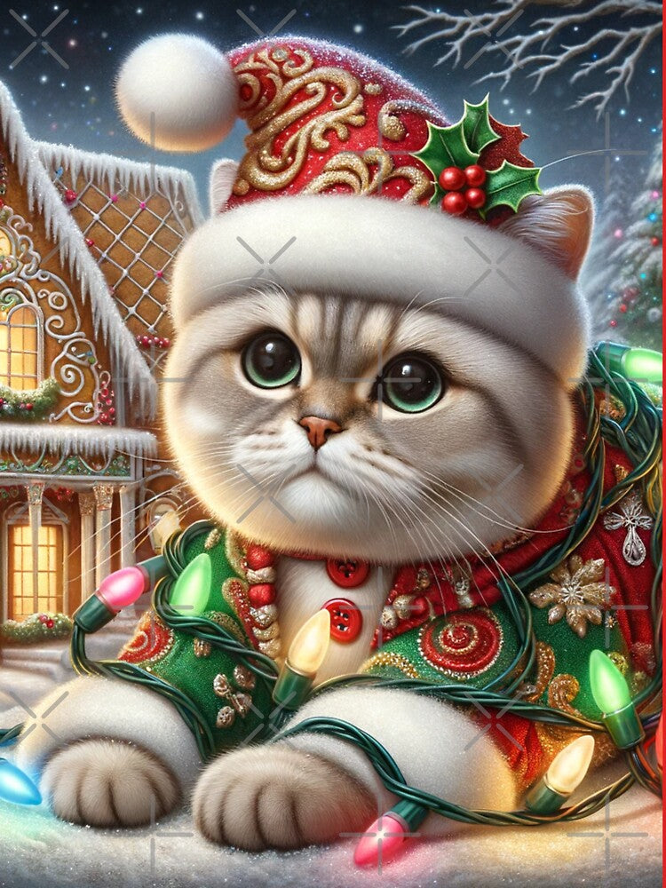 Christmas Burmilla Cat In A Winter Wonderland by ZenEverAI