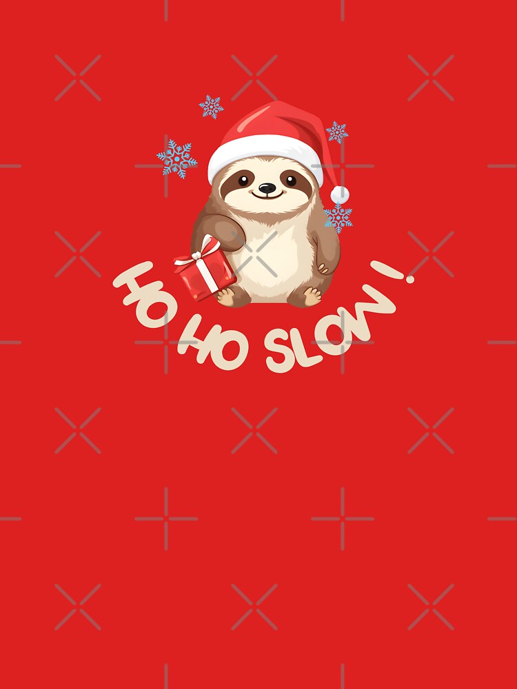 Cute Sloth with Santa Hat and Gift – Kawaii Christmas Holiday Illustration – Adorable Festive Animal Art by Art Happens