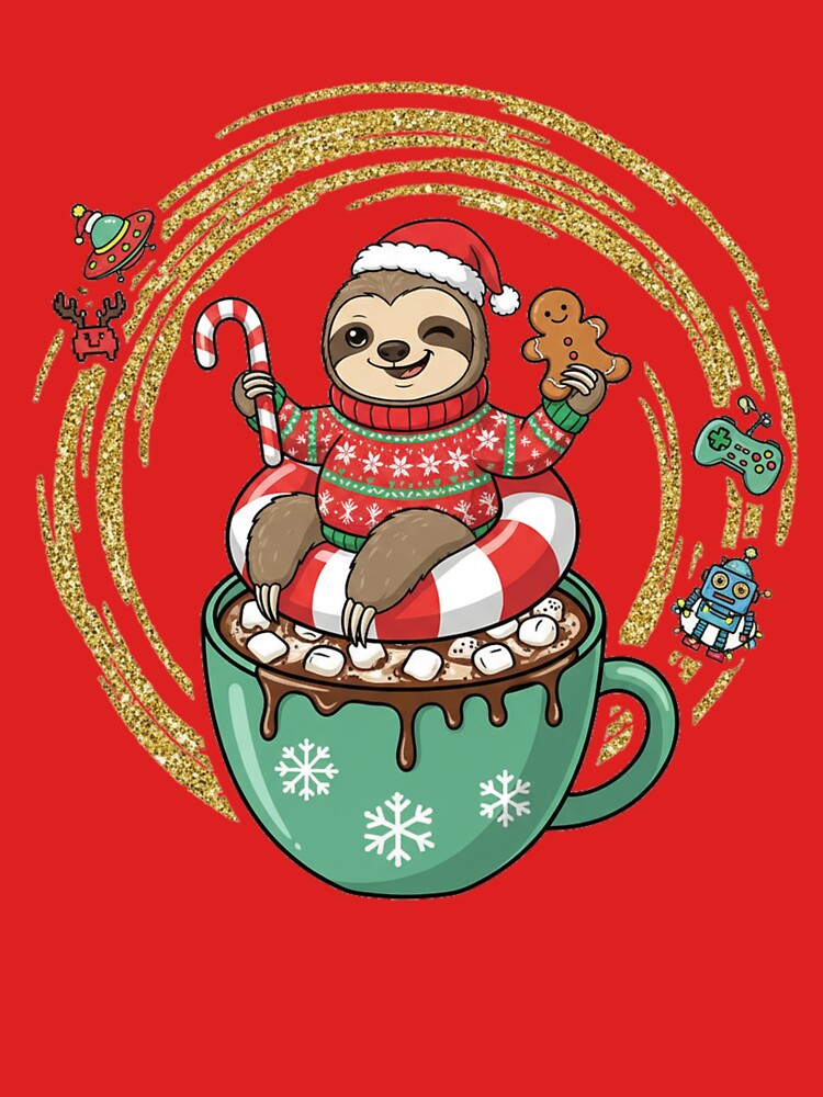 Cute Christmas Sloth in Hot Cocoa – Festive Holiday Mug Design by B-M-Store