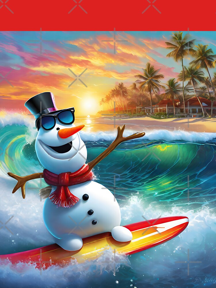 Snowman Surfer #4 On Vacation -  Sunny Wave Carver by Artekinium