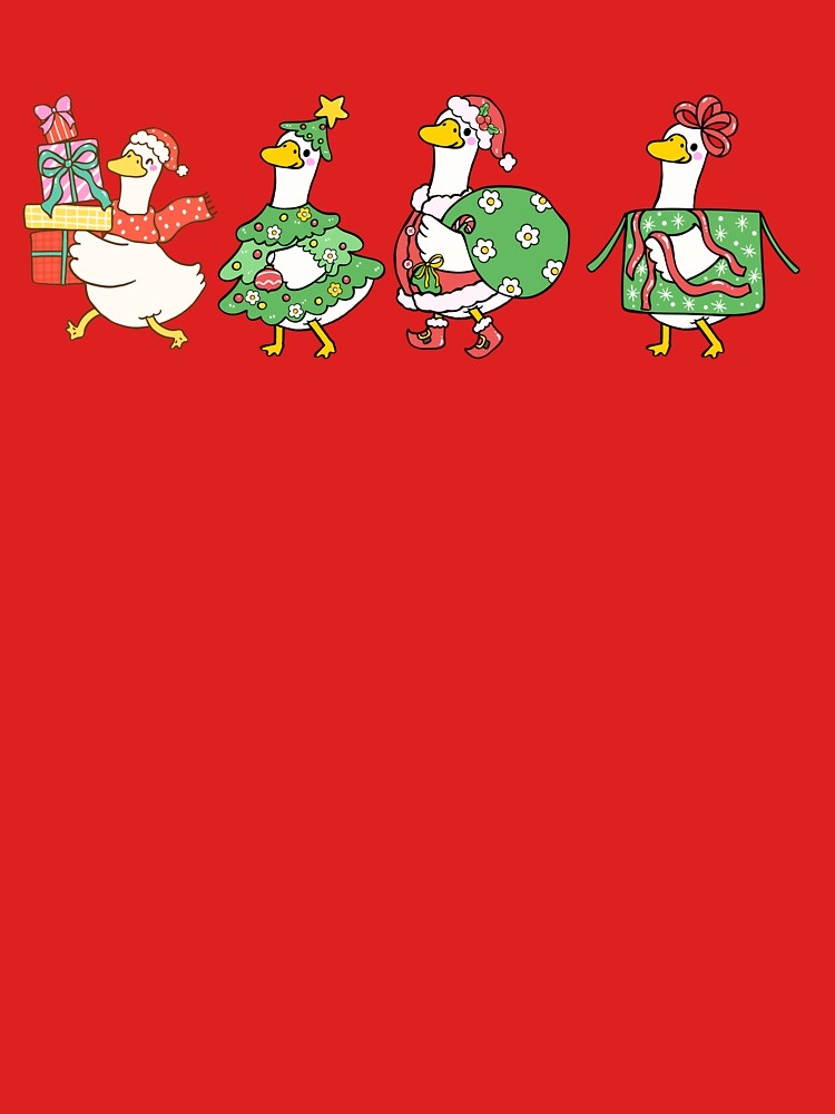 Christmas Duck Shirt, Cute Goose Christmas T-Shirt, Holiday Duck Graphic Tee, Festive Goose Lover Gift, Funny Christmas Shirt by CoffeeChaptersAndChaos
