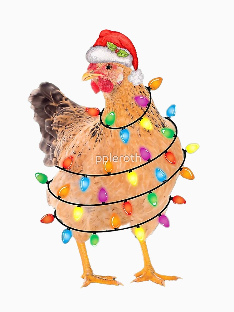 Christmas Chicken Sweatshirt, Funny Christmas T-shirt, Ugly Christmas Tee, Chicken Lover Gift, Xmas Farmer T-shir by ppleroth