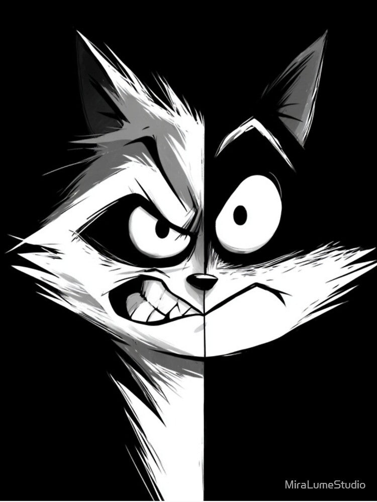 Funny Raccoon Meme Collection – Dual Personality Raccoon Face Funny Trash Panda Graphic Tee by MiraLumeStudio
