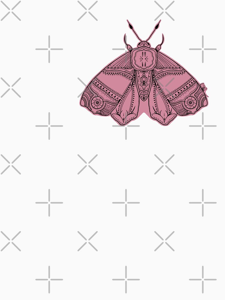 Bohemian Tribal Henna Moth- Peculiar Pink by LordGraceArt