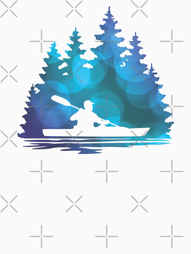 Blue Abstract Kayaker Silhouette by Sam Morrison