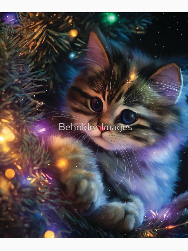 Christmas Trees and Calico Kittens by Beholder Images