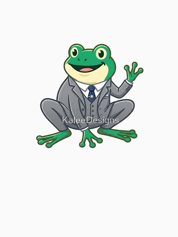 Dapper Frog in a Suit Vector Illustration | Gentleman Frog Art by KaleeDesigns
