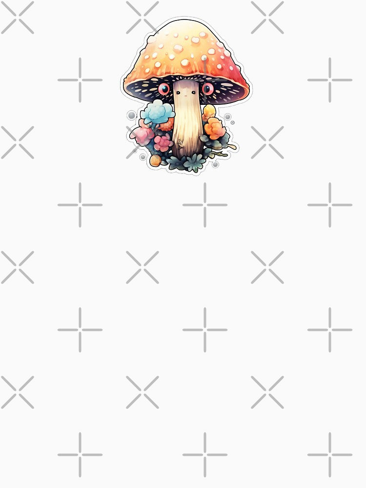 Colourful Manga Mushroom | White Drawing | Happy, Cute, Nature, Kawaii, Woods, Forest by FantasySoul