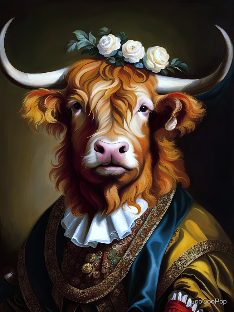 Fine Art Highland Cow by GooGooPop