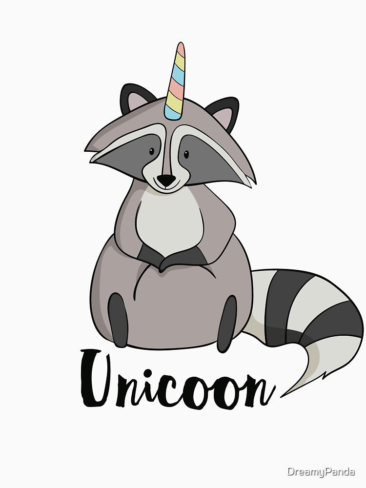 Unicoon Funny Raccoon With Unicorn Horn Gift by DreamyPanda