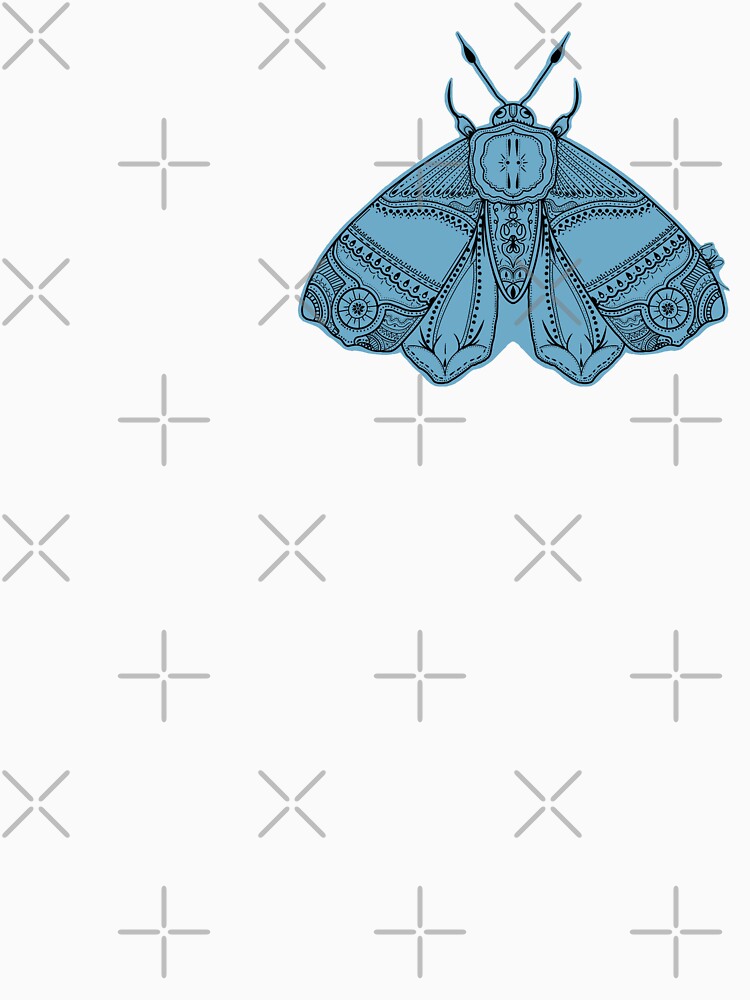 Bohemian Tribal Henna Moth- Depression Blue by LordGraceArt