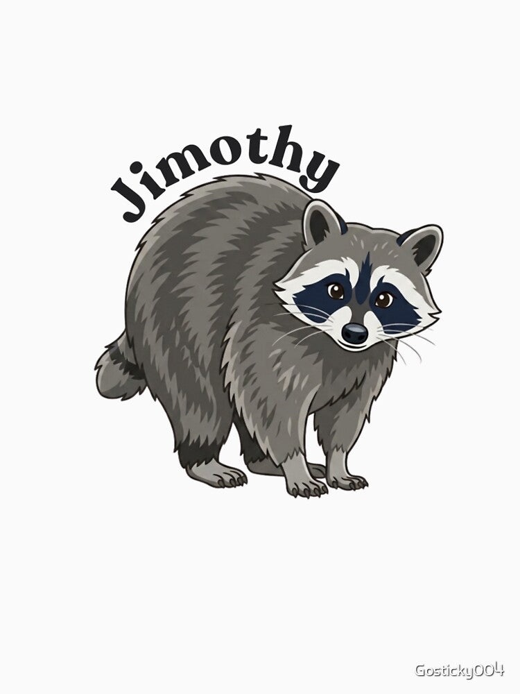 Round Raccoon Funny Sticker | Built Like a Potato Meme | Cute Trash Panda Cartoon by Gosticky004