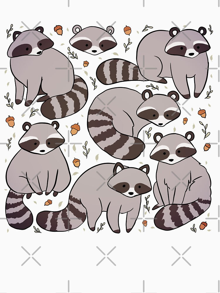 Cute Raccoon pattern illustration by Yarafantasyart