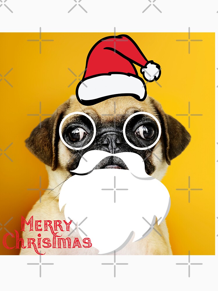 Santa Pug |Pug merry christmas t-shirt | Shop Pug Christmas T-Shirts redbubble | Pug merry christmas |Santa Pug by KARTICK DUTTA