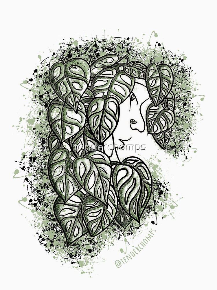 Abstract Monstera Plant Lady by tenderchomps