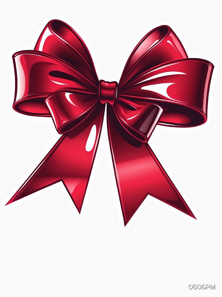 Glossy Red Bow Charm by 0606PM