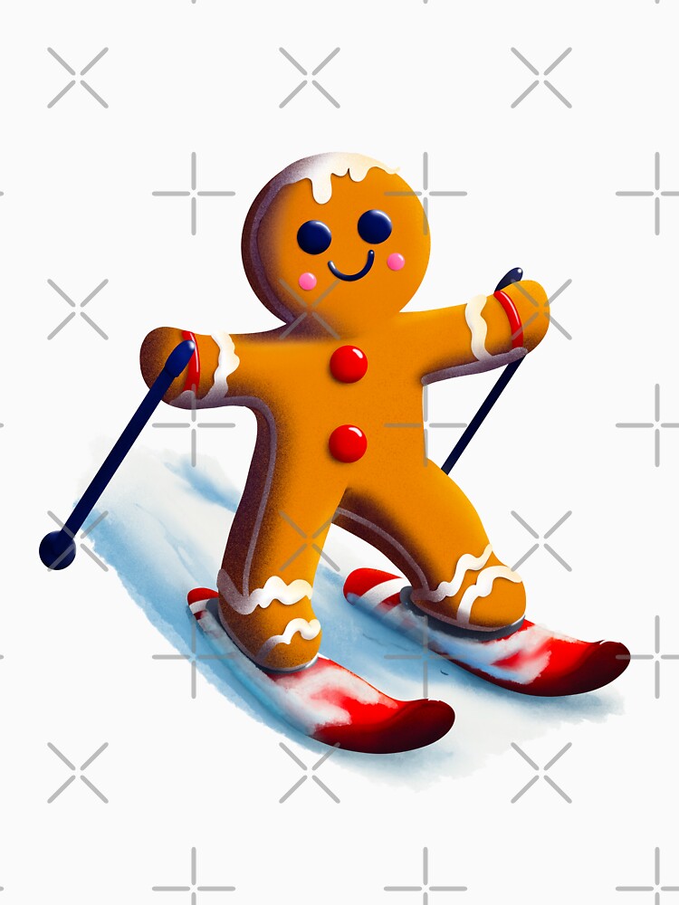 Gingerbread Man Skiing Down a Mountain (Rendered) by Charcoalart
