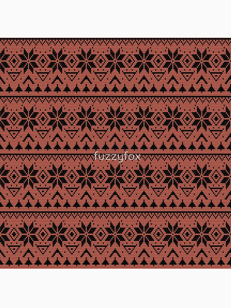Scandinavian ornament Christmas ugly sweater design brown by fuzzyfox