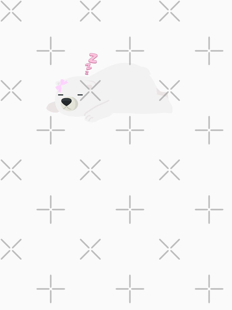Cute sleepy zzz pink bow polar bear cub graphic by pasteldreams26