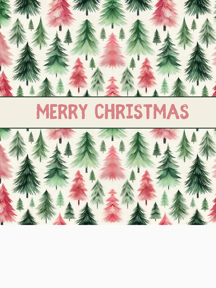 Soft Festive Christmas Tree Sticker, Watercolor Seamless Pattern Christmas Trees Shirt,  New Year Gift, Festive Gift for Her, Holiday Vibes for Her, Christmas gift for mom by Noe Mill