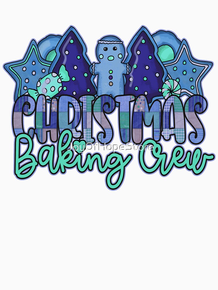 Blue Version Christmas Baking Crew Vintage Look Cute Gingerbread Man Cookies Family  Xmas Happy Holiday by JoyOfHopeStore