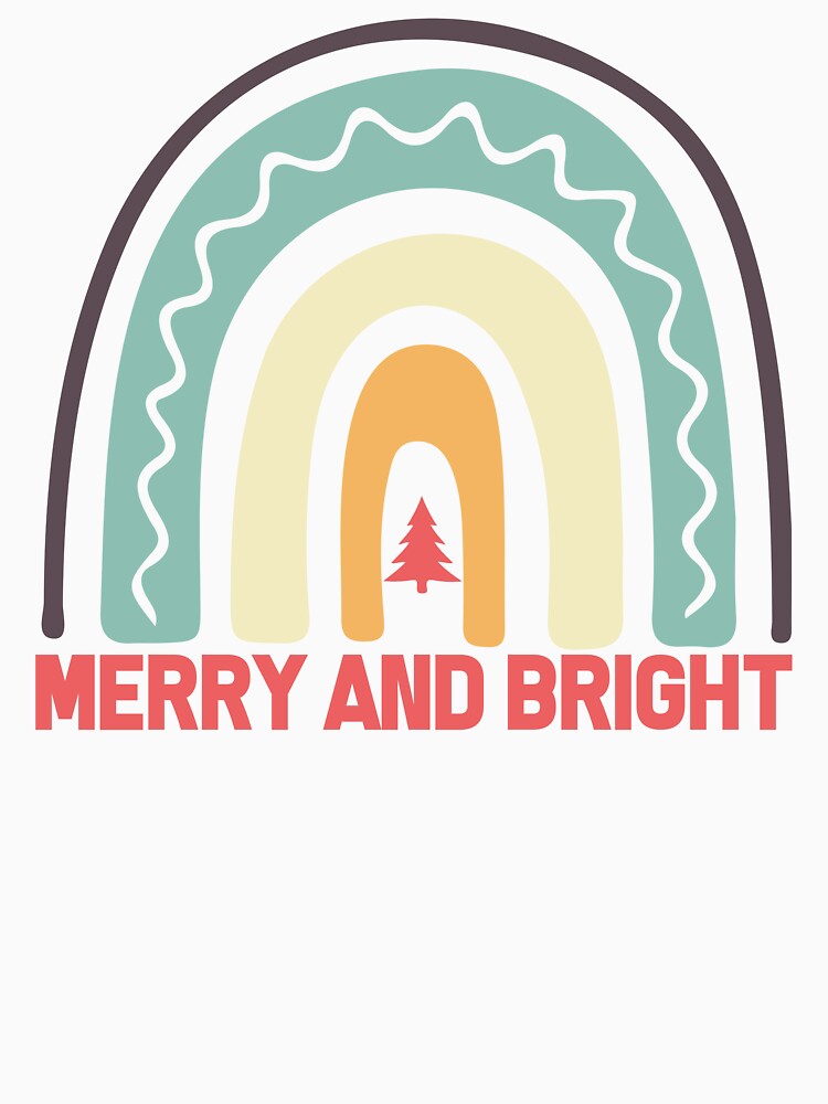 Merry and Bright Rainbow Christmas Shirt, Cozy Christmas blanket, New Year Gift, Festive Gift for Her, Holiday Vibes for Her, Christmas gift for mom, Joyful Christmas by Noe Mill
